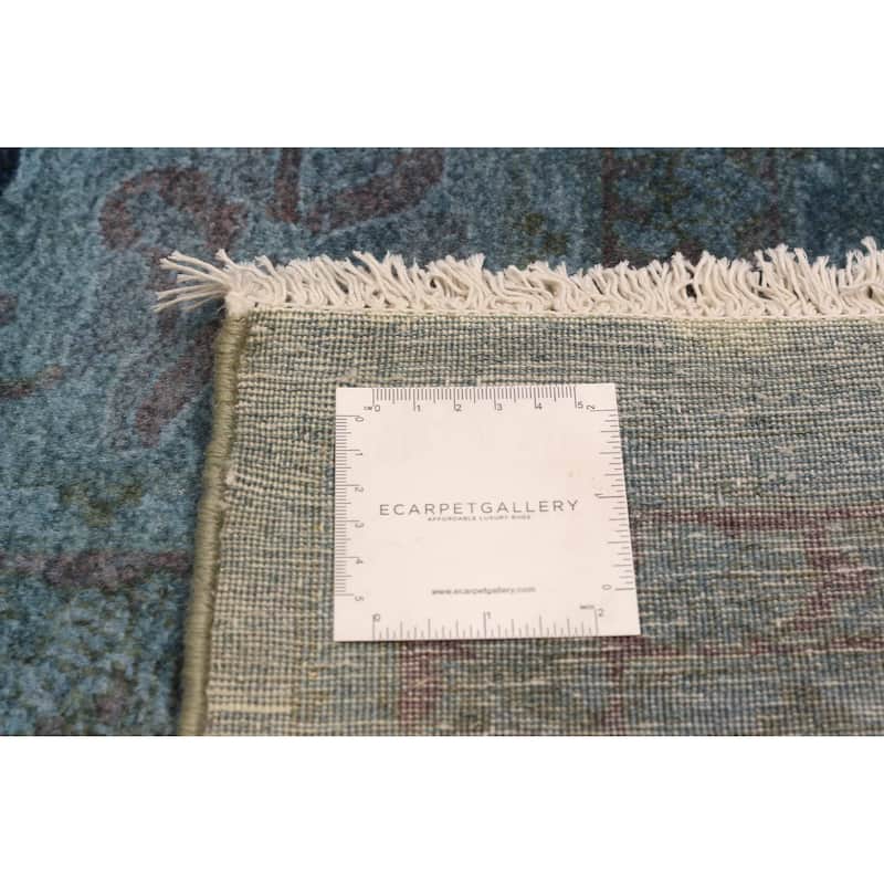 ECARPETGALLERY Hand-knotted Vibrance Blue Wool Rug - 9'1 x 11'9