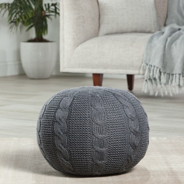 Millie Solid Gray Pouf Floor Pillow Bed Bath Beyond 35090806