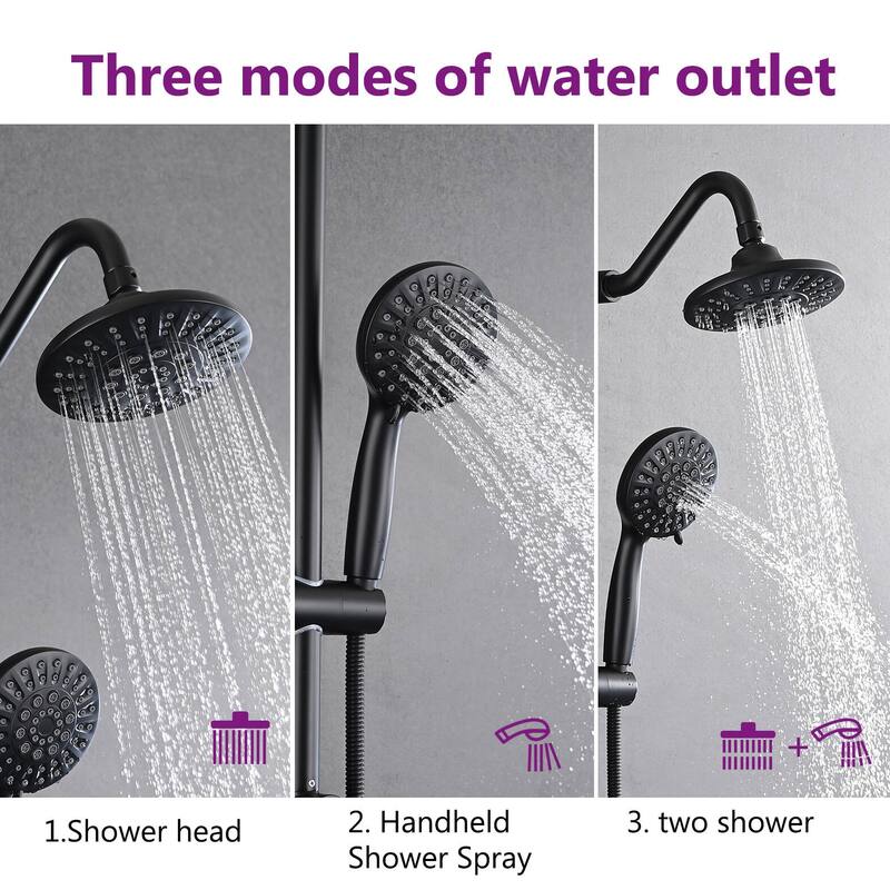 YASINU 6 Inch Rain Showerhead With 6 Sprayer Handheld Rain Shower System