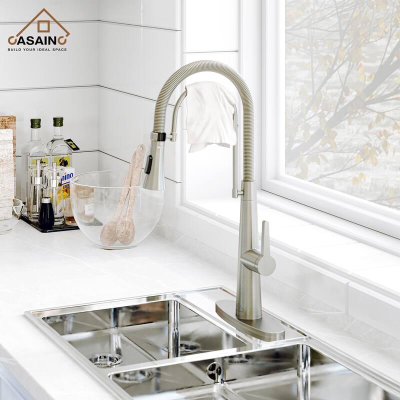 Single-Handle Kitchen Faucet with Dual Function Sprayhead