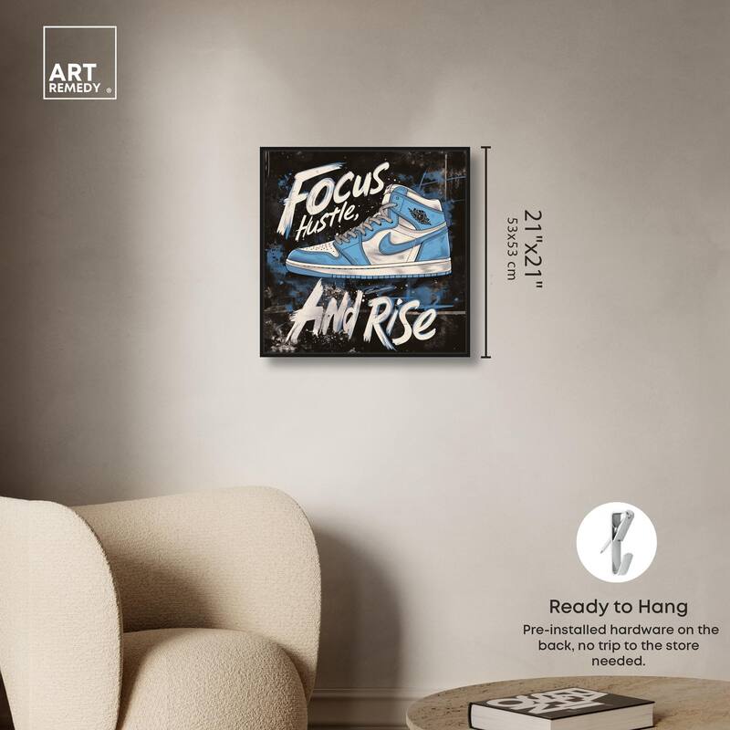 Hustle and Rise Sneaker Canvas by Art Remedy