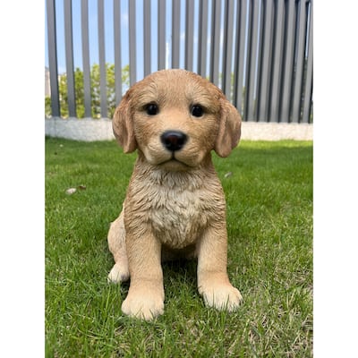 Golden Retriever Puppy Garden Statue - 10.5"
