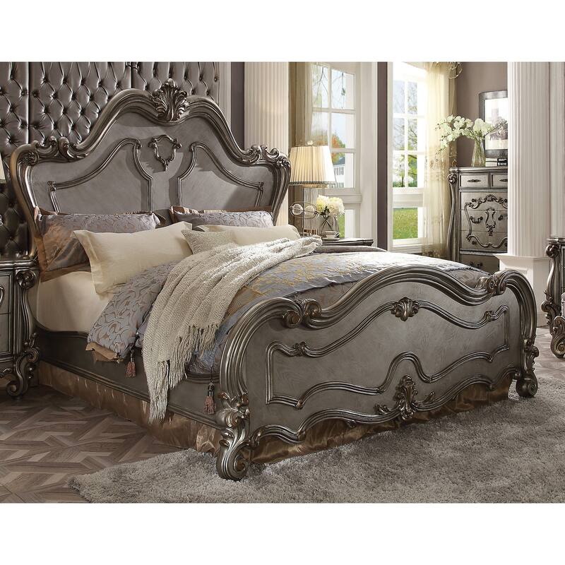 Calvert Panel Bed with Arched Headboard - Antique Platinum - Queen