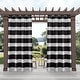 preview thumbnail 9 of 41, ATI Home Indoor/Outdoor Stripe Grommet Top Curtain Panel Pair 54x108 - Black