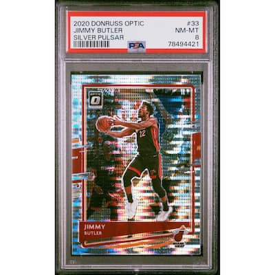 Jimmy Butler 2020 Panini Donruss Optic Silver Pulsar Basketball Card #33 PSA 8 - 8'6" x 11'6"