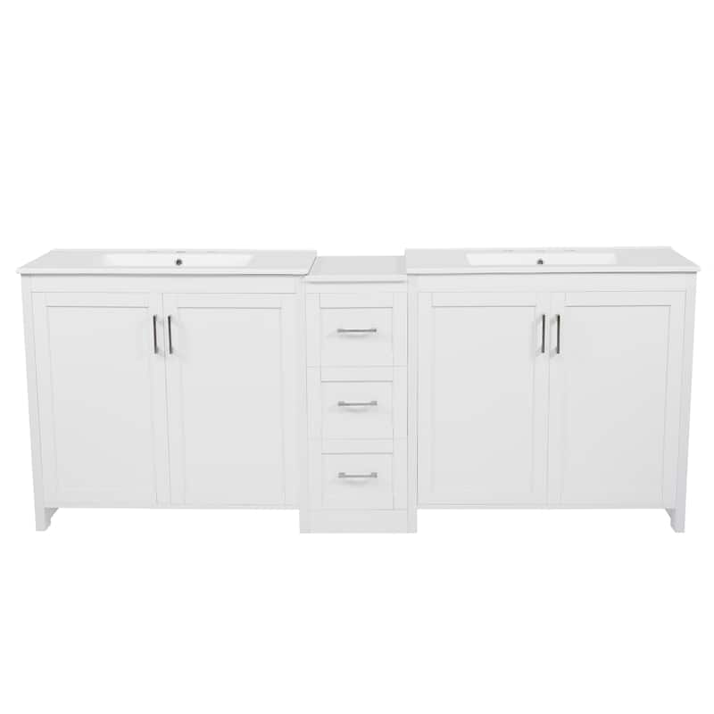Christopher Knight Home - Vesper Ceramic Dual Sink 84" Vanity