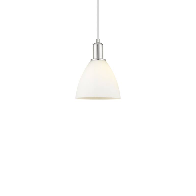 Innovations Lighting 716-1P-11-8 Bristol Pendant Bristol 8" Wide Mini - Polished Nickel / Matte White