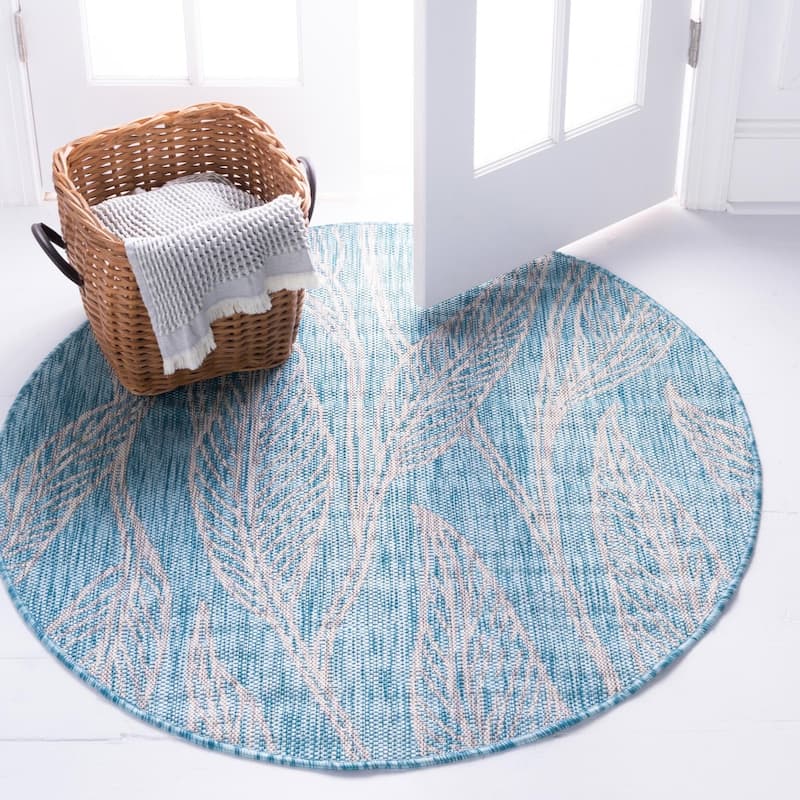 Outdoor Turgh Collection Area Rug - Light Aqua - 13' Round