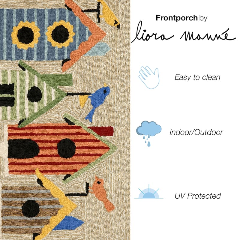 Liora Manne Frontporch Birdhouses Indoor/Outdoor Rug