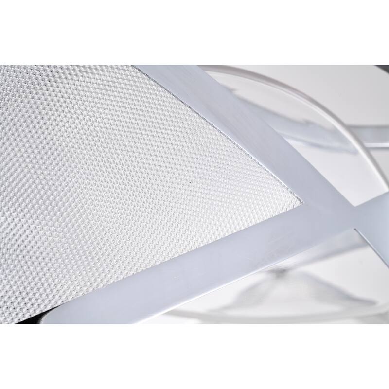 Chrome 23 Inch 6 Light, 3 Blade Ceiling Fandelier with Remote