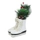preview thumbnail 4 of 4, 12" LED White Skates with Floral Arrangement Christmas Decoration