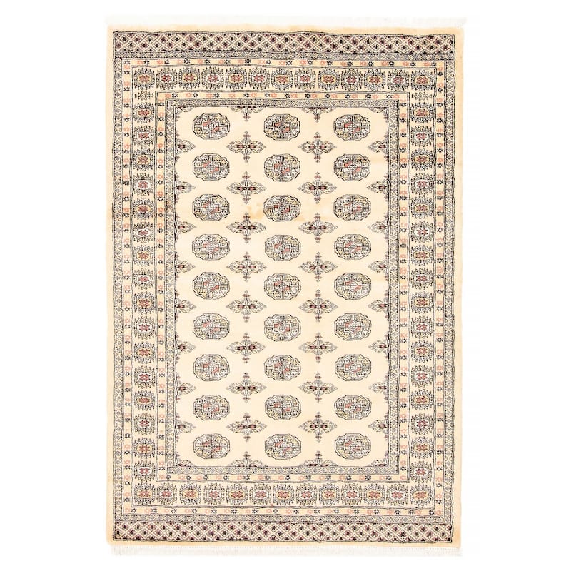 ECARPETGALLERY Hand-knotted Peshawar Bokhara Beige Wool Rug - 4'7 x 6'7 - 4'7 x 6'7 - Beige