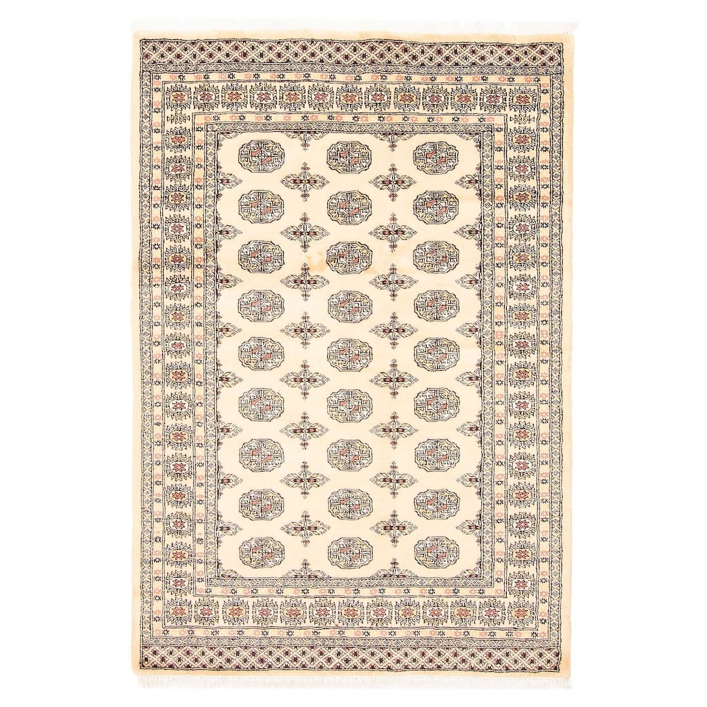 ECARPETGALLERY Hand-knotted Peshawar Bokhara Beige Wool Rug - 4'7 x 6'7