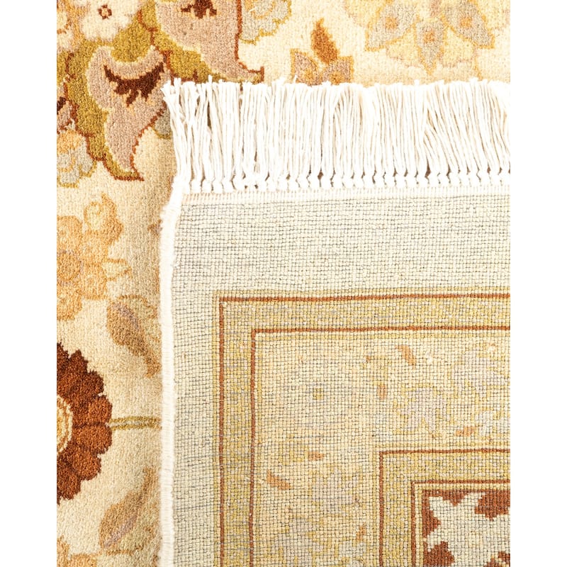 Overton Handknotted Wool Traditional Oriental Ivory Area Rug - 10' x 14'