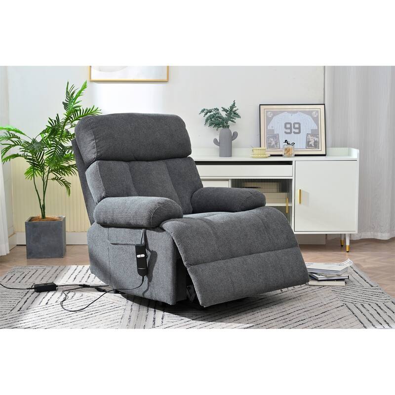 Corduroy Glider Rocking Chair with Wood Frame