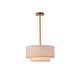 preview thumbnail 5 of 11, Alena Matte Gold 3-Light Two-Tier Fabric Drum Shade Chandelier