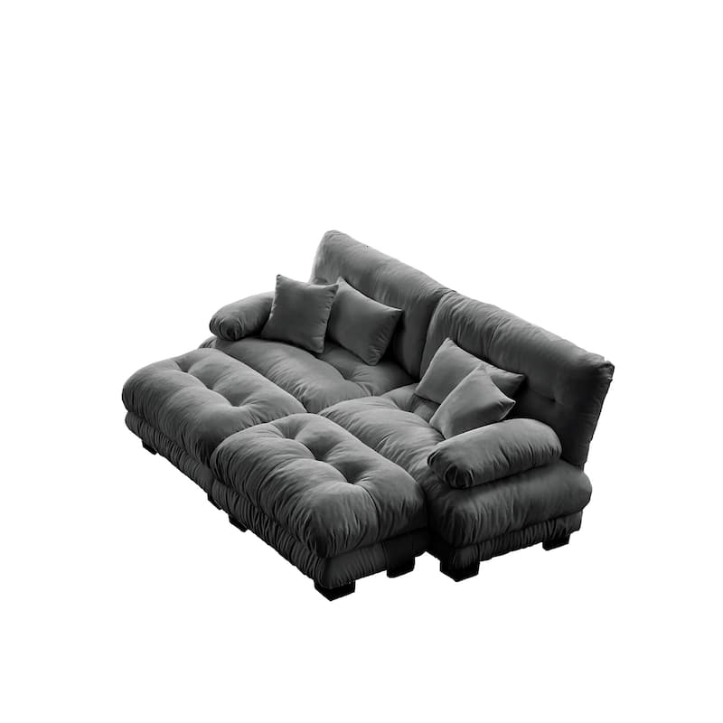 Cloud Couch 2-Seater Sofa with 2 Convertible Ottomans
