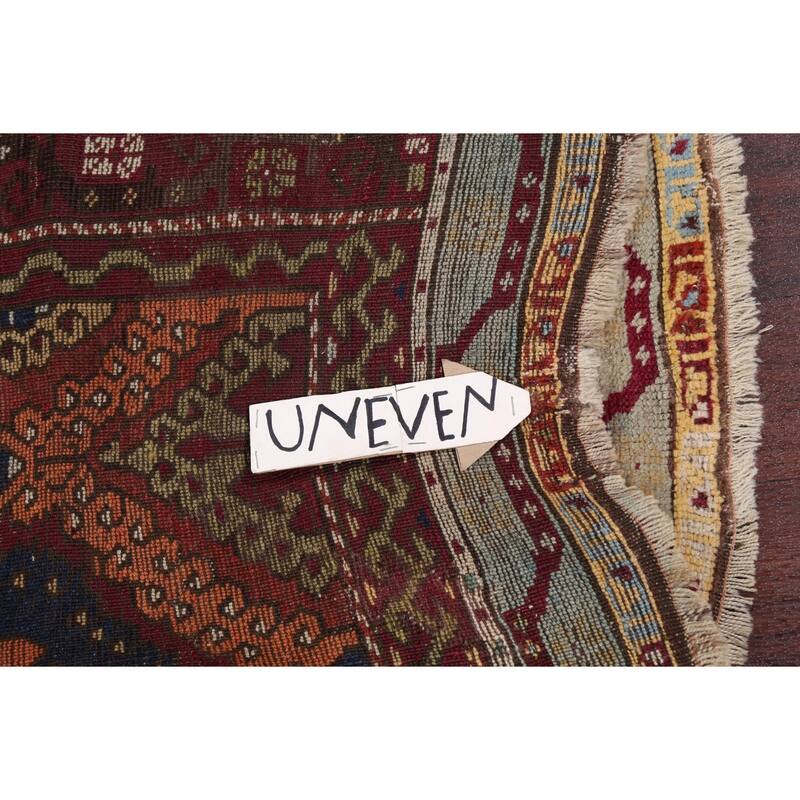 Pre-1900 Antique Vegetable Dye Oushak Turkish Wool Area Rug Handmade - 3'7" x 8'2"