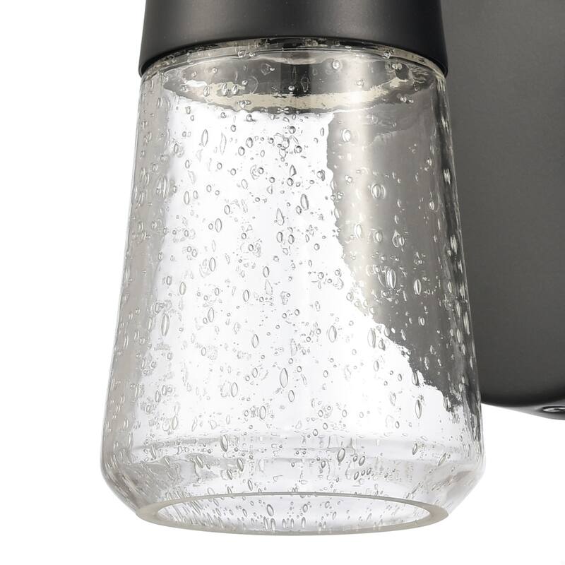 Elk Home Jergen Matte Black With Seedy Glass Vanity Light