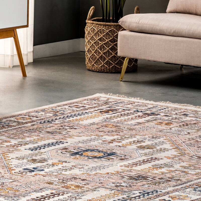 Nuloom Jocelyn Global Inspired Medallion Fringe Area Rug
