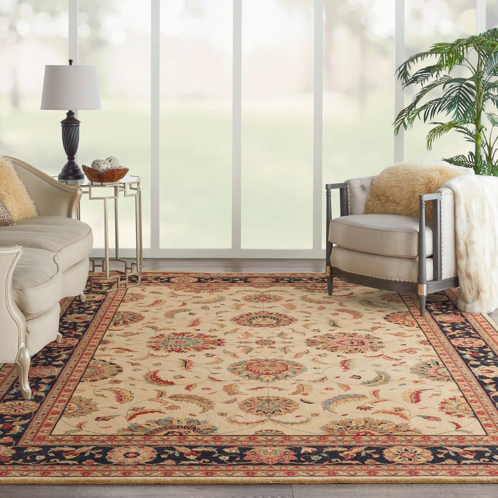Nourison Living Treasures Persian Border Floral Area Rug