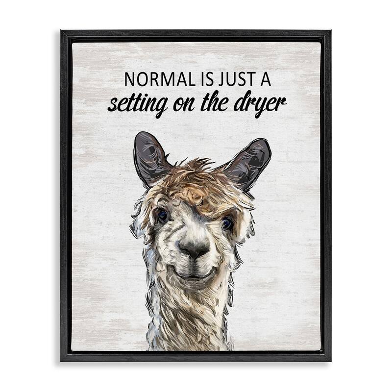 Stupell Normal is Just Dyer Setting Framed Floater Canvas Wall Art Design By Lettered and Lined - 17 x 21 - Black