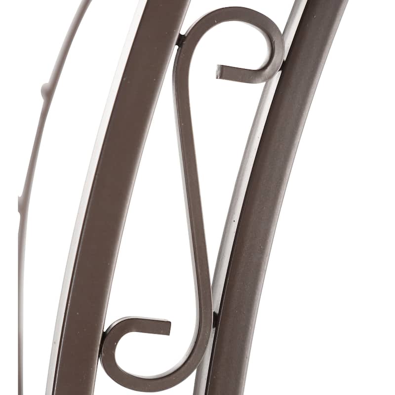 84 in. x 54 in. Metal Leaves and Birds Arbor with Gate