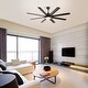 preview thumbnail 6 of 6, 66 Inch Modern Ceiling Fan With Dimmable Led Light 8 ABS Blades Smart Remote Control Reversible DC Motor Black For Home Office
