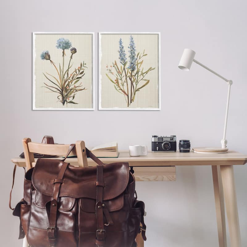 Stupell Natural Budding Blooms Framed Giclee Art Design By Carol Robinson (Set of 2)