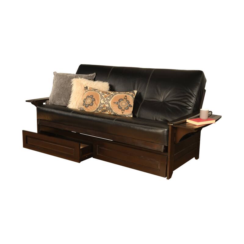 Porch & Den DeSoto Espresso Full-size Futon Set with Innerspring Mattress