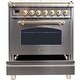 preview thumbnail 2 of 18, 30" Nostalgie Series Freestanding Single Oven Dual Fuel Range with 5 Sealed Burners