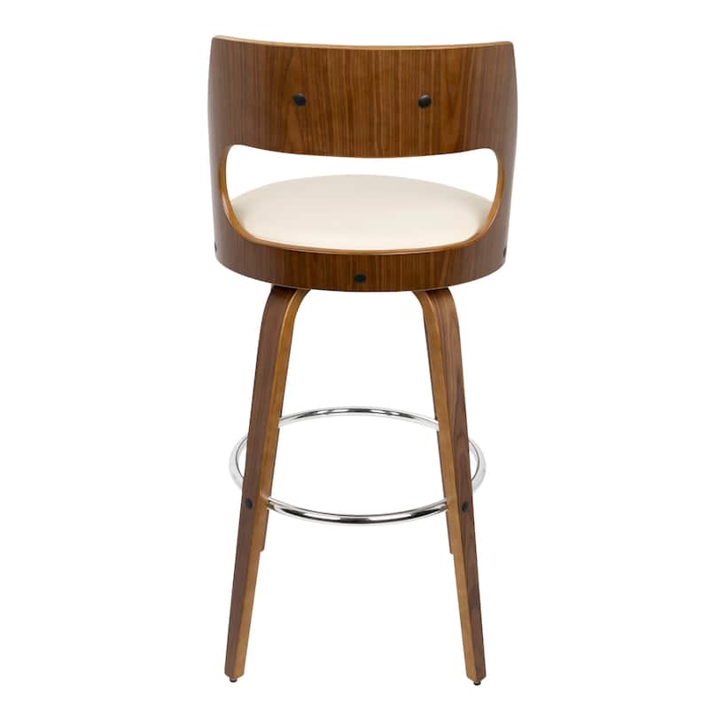 Carson Carrington Alingsas 30" Fixed-Height Bar Stool with Bent Wood Legs & Round Footrest (Set of 2)