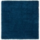preview thumbnail 35 of 83, SAFAVIEH Fontana Shag Kimberlie Solid 2-inch Thick Rug 6'7" Square - Blue - Square