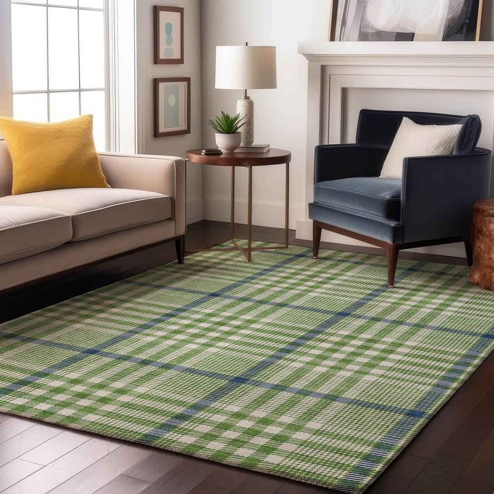 Premium Washable Super Soft Modern Plaid Mayfield Rug