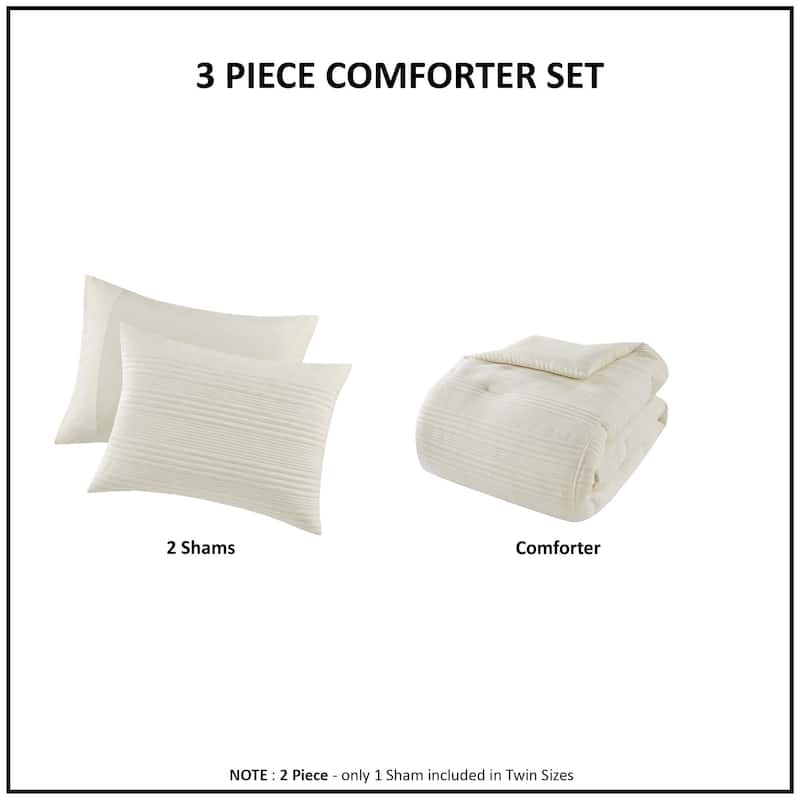 Intelligent Design Sawyer Ivory 3 Piece Knitted Jersey Comforter Set