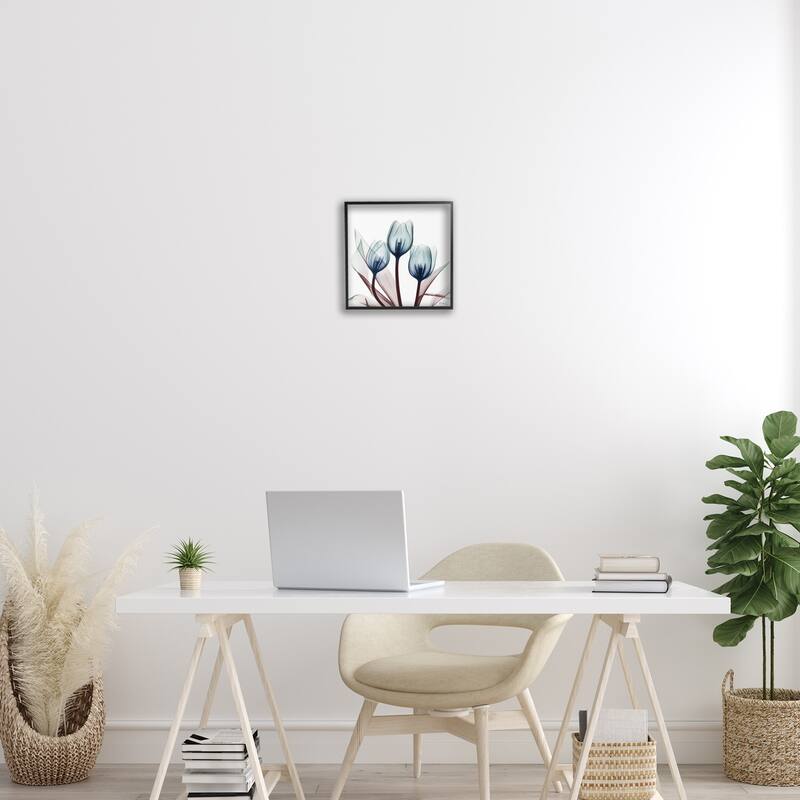 Stupell Chic Blue Translucent Tulips Framed Giclee Art Design By Albert Koetsier