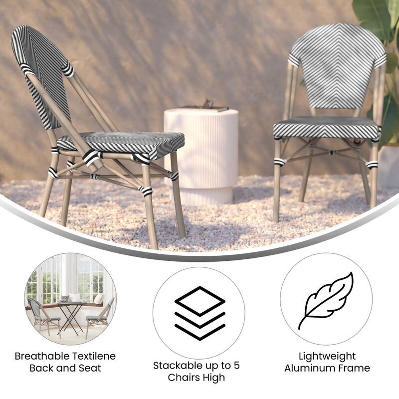 Stacking Bistro Chair with Metal Frame