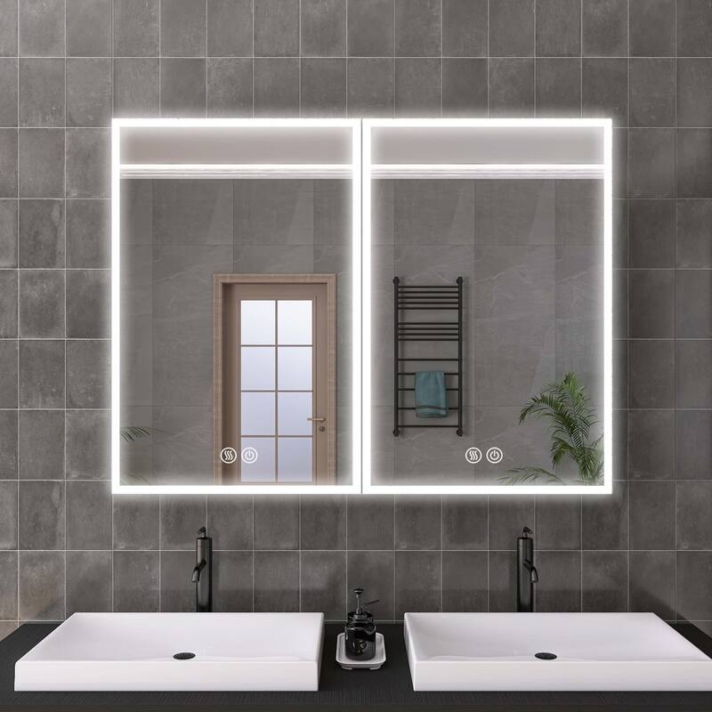 40" x 30" Lighted Medicine Cabinet with Mirror, Recessed Medicine Cabinets for Bathroom - 40" x 30"