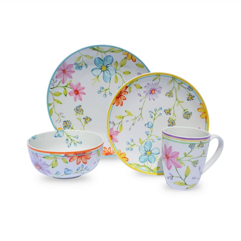 Euro Ceramica Charlotte 16 Piece Dinnerware Set - Service for 4