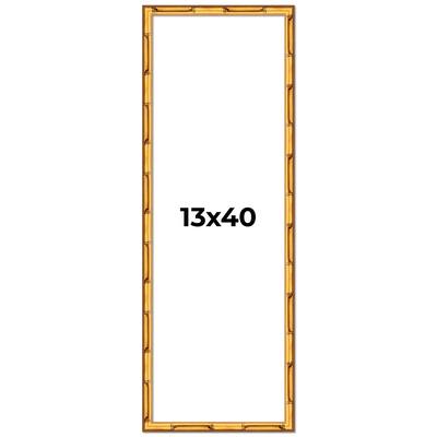13x40 Frame Gold Bamboo Solid Wood Picture Frame | 1 Inch Moulding