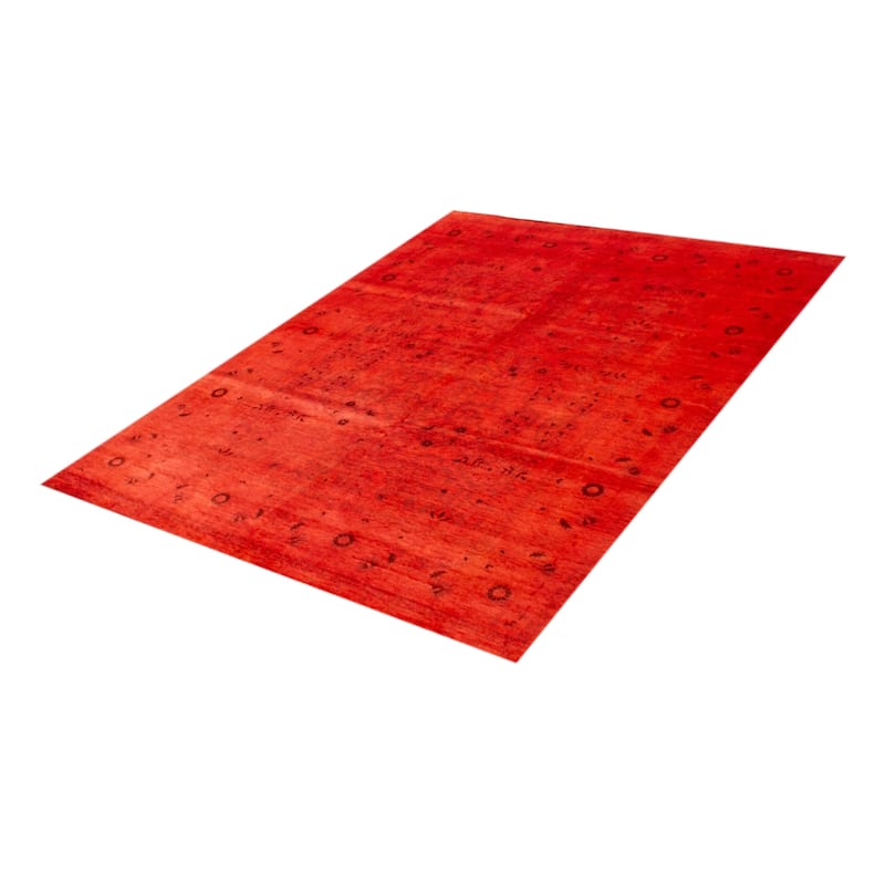 ECARPETGALLERY Hand-knotted Vibrance Red Wool Rug - 7'11 x 10'0