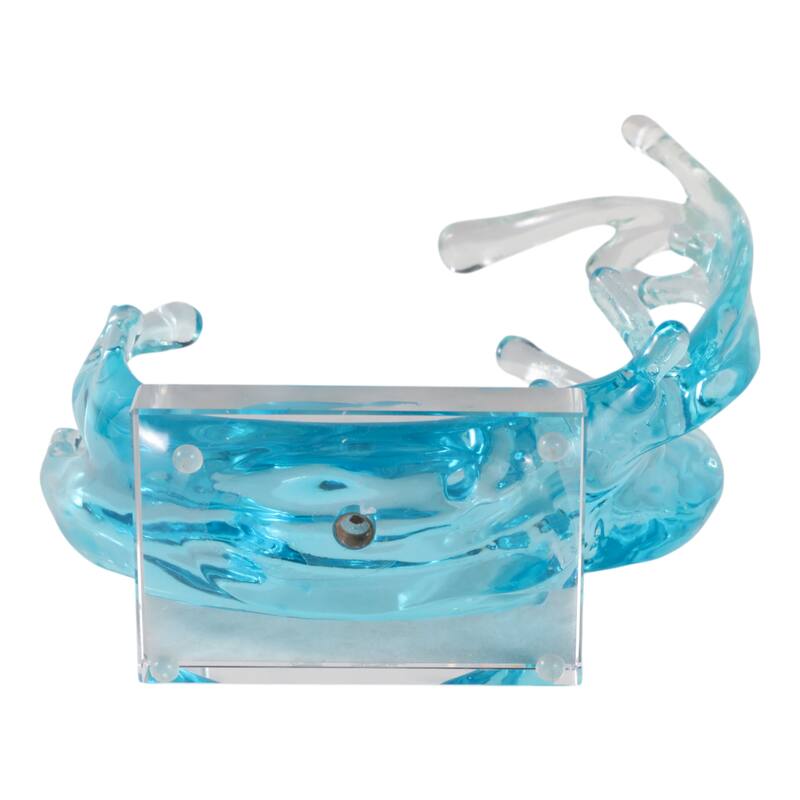 Resin Sculpture Wave Abstract Modern Decorative Object - 11" Blue - 8.75" x 4.25" x 10.5"
