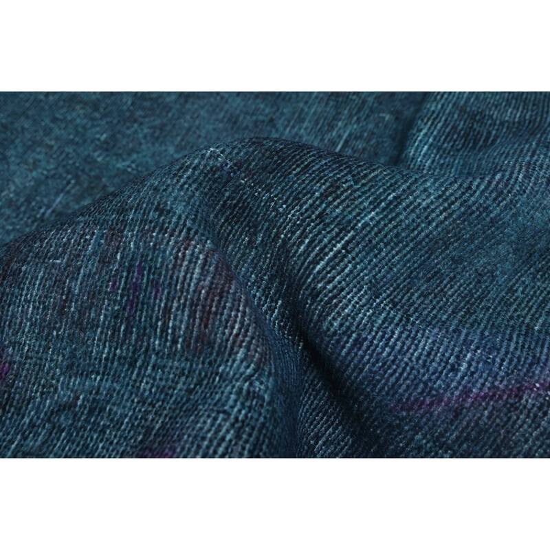 ECARPETGALLERY Hand-knotted Color Transition Dark Teal Wool Rug - 5'1 x 11'10