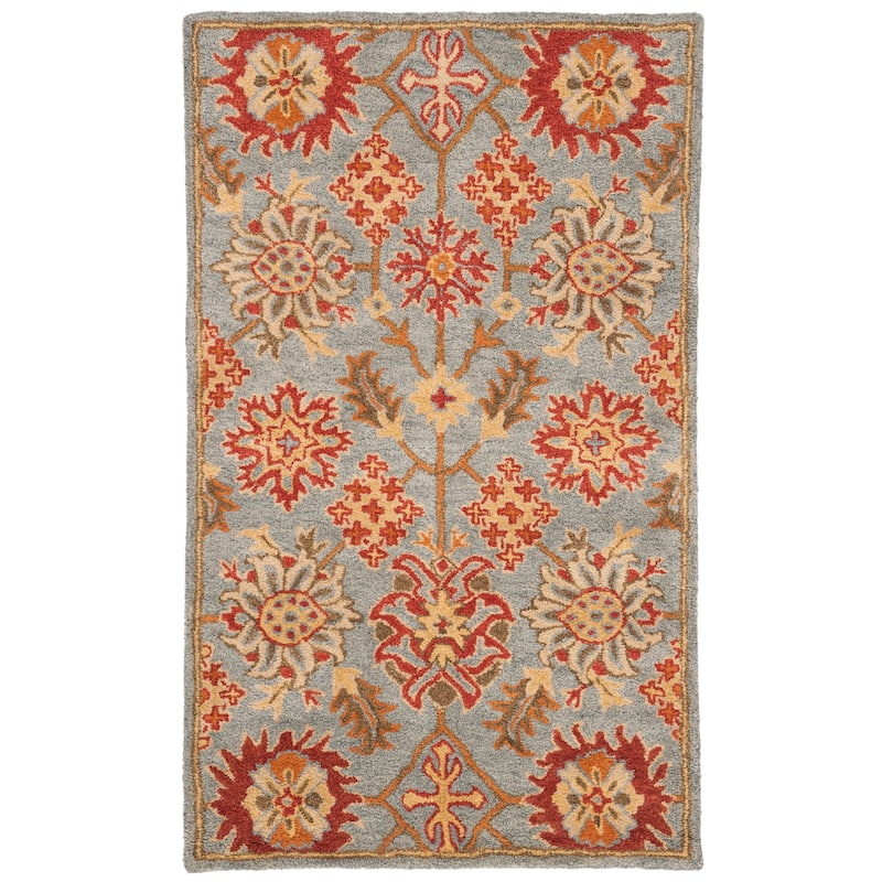 SAFAVIEH Handmade Heritage Marianela Traditional Oriental Wool Rug - 3' x 5' - Charcoal/Multi