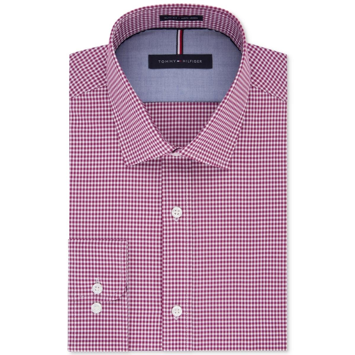 Shop Tommy Hilfiger Mens Big Tall Button Down Shirt Gingham Non