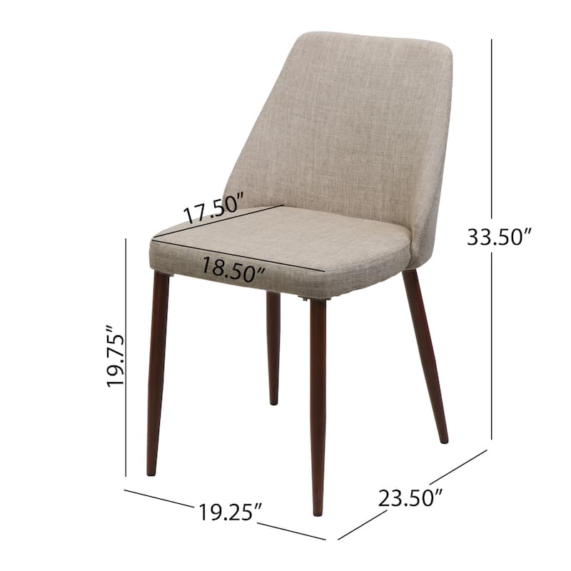 Modern Set of 2 Dining Chairs with Backrests Cushioned Seats, Metal Legs, for Dining Room Living Room and Bedroom