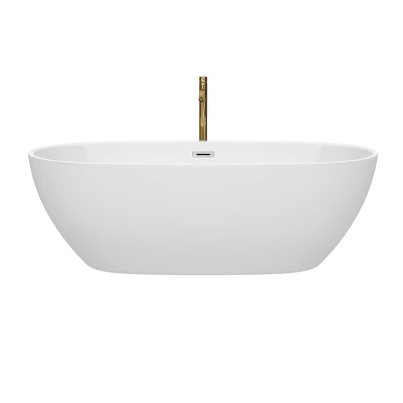 Wyndham Collection Juno 71-inch White Freestanding Soaking Bathtub