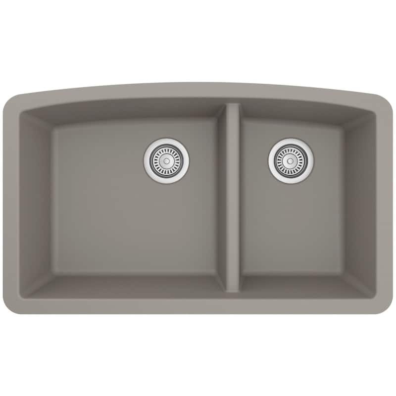 Karran USA QU-711-PK1 Quartz QU 32" Undermount Double Basin Quartz