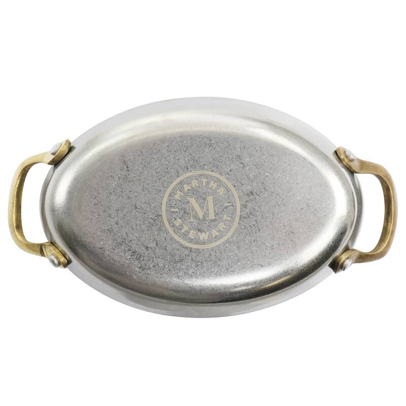 Martha Stewart 6Pc Mini Vintage Oval Au Gratin Pan Set with Brass - Silver