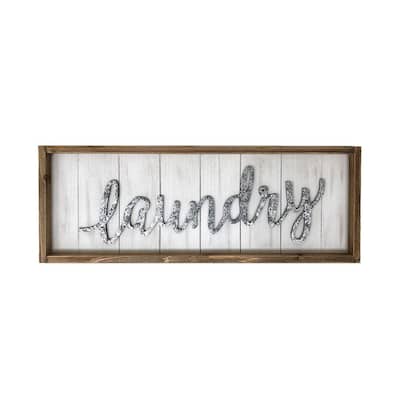 Rustic Laundry Wood Wall Sign Plaque